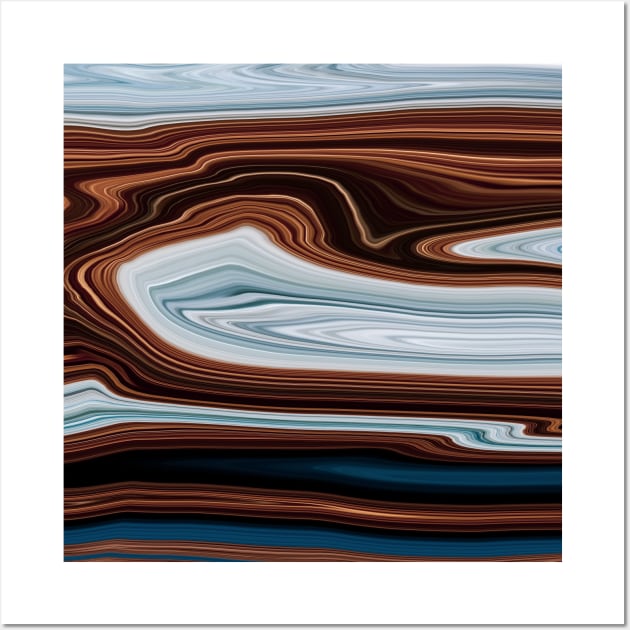 Brown blue liquid Marble color grading pattern Wall Art by Dolta